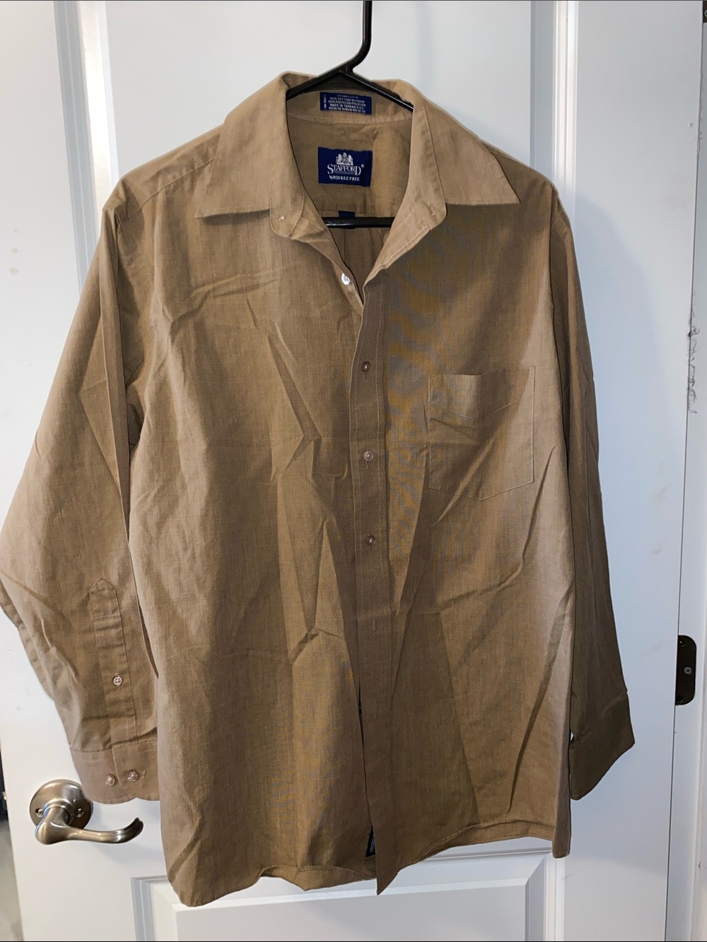 Stafford Mens Casual Button-Down Shirt Brown